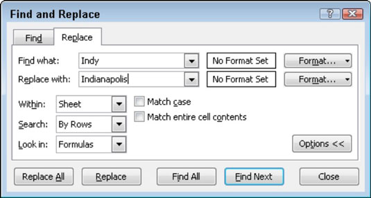 Kuidas kasutada Excel 2010 otsimise ja asendamise funktsiooni