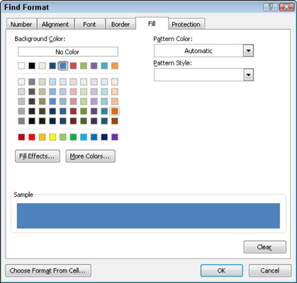 Papildu atrašana un aizstāšana programmā Excel 2010