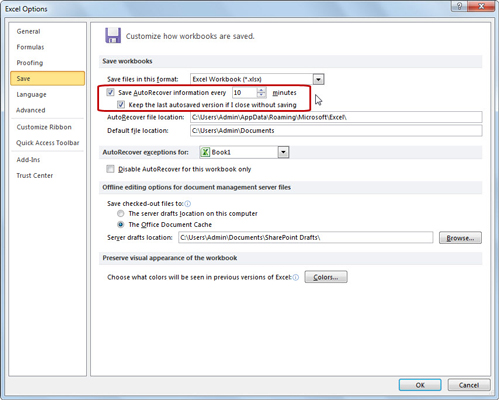 Recuperació de documents a Excel 2010