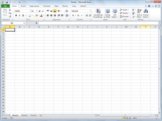 Excel 2010:n käynnistäminen ja lopettaminen