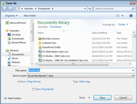 Si të ruani një libër pune në Excel 2010