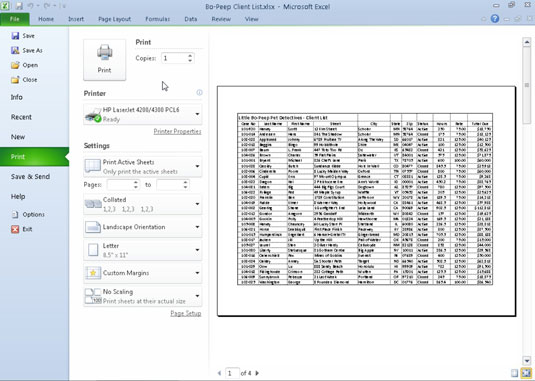 Kuinka tulostaa laskentataulukko Excel 2010:ssä