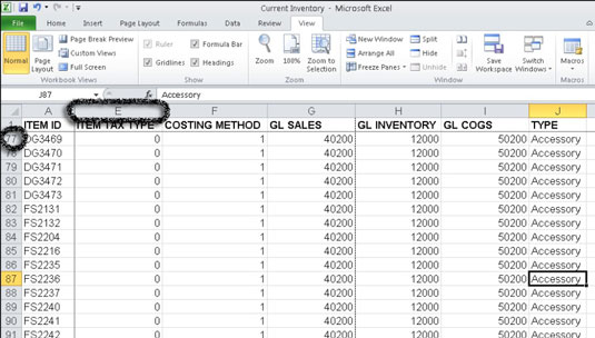 Hvordan fryse ruter i et Excel 2010-regneark