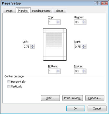 Slik endrer du utskriftsmargene i Excel 2010