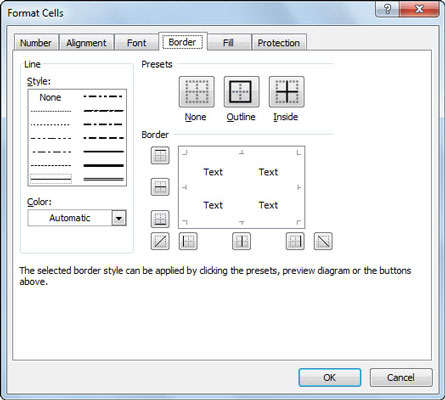 Hvordan legge til cellekanter i Excel 2010