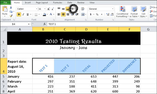 Kaip pasukti langelio duomenis programoje „Excel 2010“.