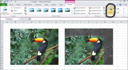 Manipulere grafiske objekter i Excel 2010