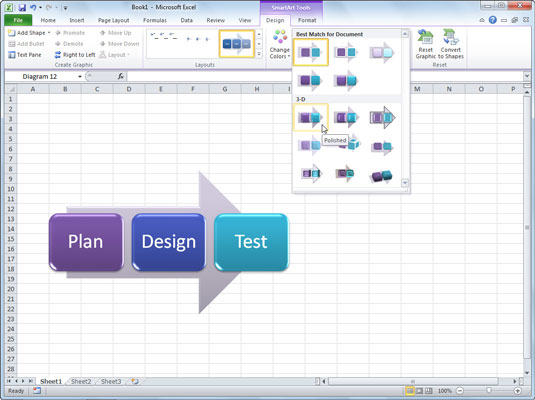 Πώς να μορφοποιήσετε ένα γραφικό Excel 2010 SmartArt