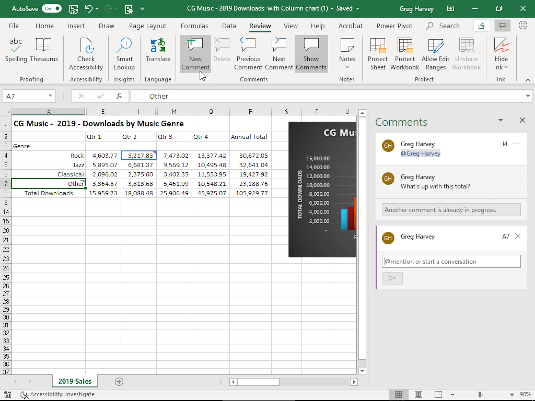 Piezīmes un failu koplietošanas līdzekļi programmā Excel 2016 Update