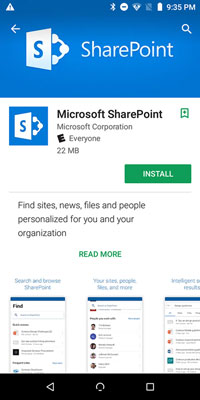 Mobilná aplikácia SharePoint