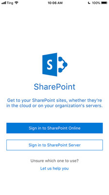 Mobilní aplikace SharePoint