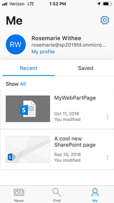 Мобилното приложение на SharePoint