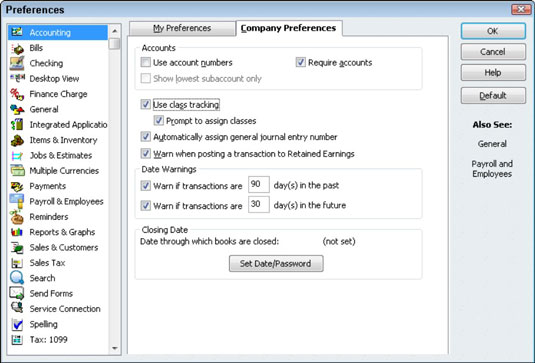 Si të aktivizoni gjurmimin e klasave në QuickBooks 2011