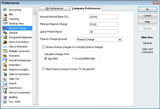 Kuidas hinnata finantskulusid rakenduses QuickBooks 2011