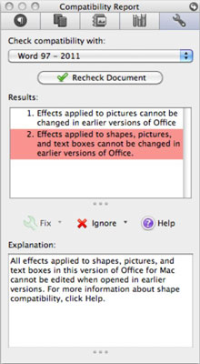 Vai jūsu dokuments ir saderīgs ar Office 2011 for Mac?