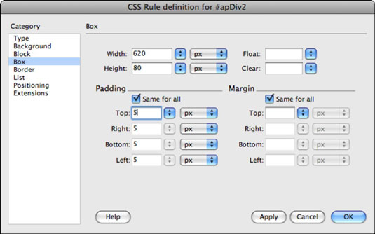 Modifiering av AP Divs i Adobe CS5 Dreamweaver