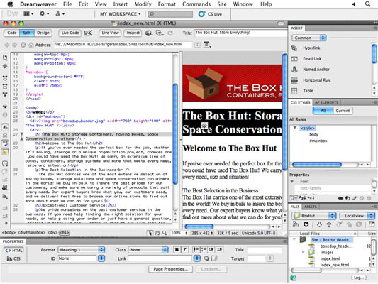 Bazat HTML të Adobe CS5 Dreamweaver