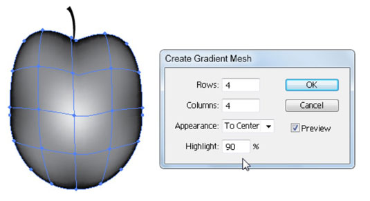 „Adobe CS5 Illustrator“ tinklelio įrankis