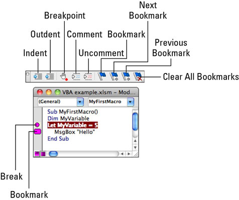 Prikaz i navigacija VBE sučeljem u Office 2011 za Mac