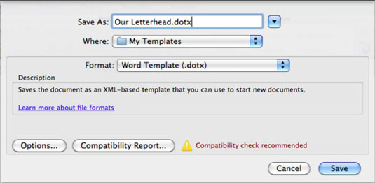 Si të ruani si shabllon në Office 2011 për Mac