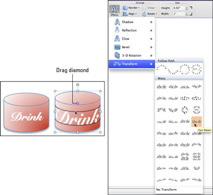 Lietojiet teksta efektus tekstlodziņos programmā Office 2011 darbam ar Mac