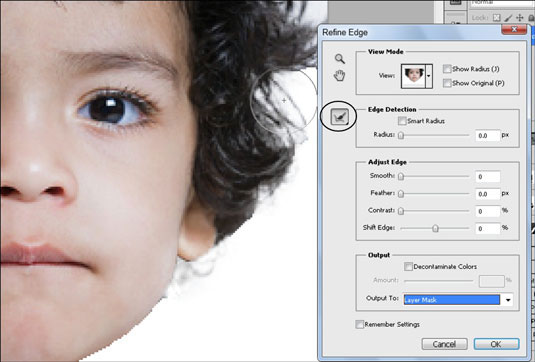 Juster udvalgte kanter med Photoshop Refine Edge-funktion