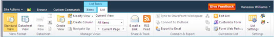 Използвайте лентата на SharePoint 2010 за управление на списъци