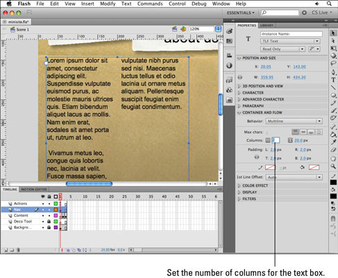 Πώς να δημιουργήσετε στήλες στο Flash CS5