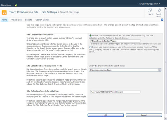 Konfigurer innstillingene for SharePoint 2010s nettstedsøk