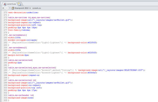 Cascading Style Sheets ja SharePoint 2010