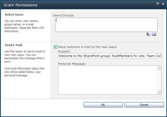 Afegiu membres als grups a SharePoint 2010