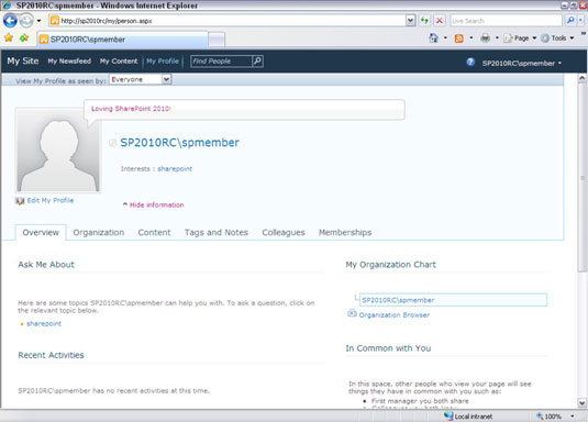 Mit websted i SharePoint 2010