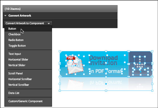 Конвертирайте Flash CS5 Artwork в бутони