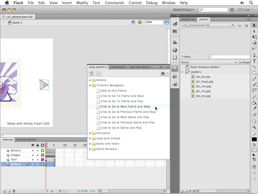 Kuidas luua Flash CS5-s eelmisi ja järgmisi nuppe
