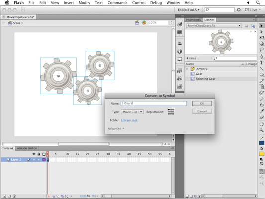 Si të kombinohen klipet e filmave Flash CS5