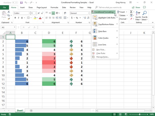 Sąlyginis formatavimas programoje „Excel 2019“.