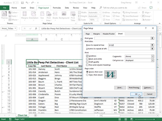 Hvordan endre sideoppsett i Excel 2019