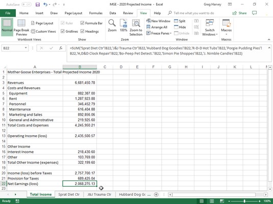 Kako ustvariti zbirno poročilo za Excel 2019