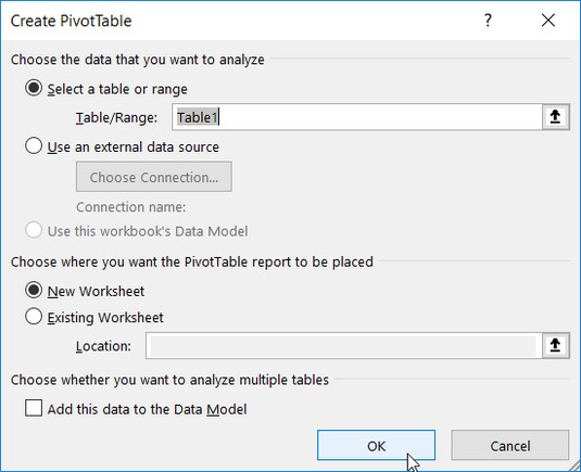 Analýza dat aplikace Excel: Vytvoření kontingenční tabulky aplikace Excel