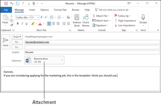 Hvordan sende filer med Microsoft Outlook 2019