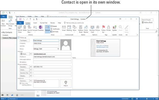 Com afegir un contacte a Microsoft Outlook 2019