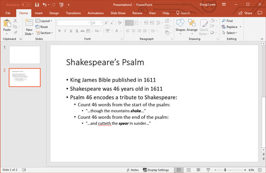 Hvordan lage nye presentasjoner i PowerPoint 2019