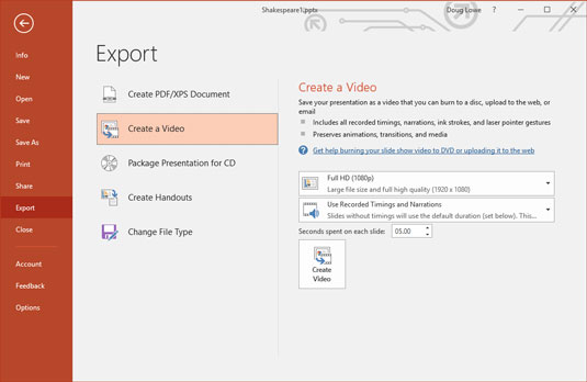 Kaip sukurti vaizdo įrašus „PowerPoint 2019“ pristatymams