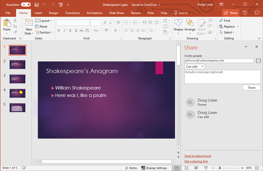 Как да споделяте презентации чрез уеб приложението PowerPoint