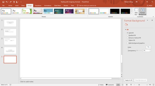 Slik endrer du bakgrunnen i PowerPoint 2019