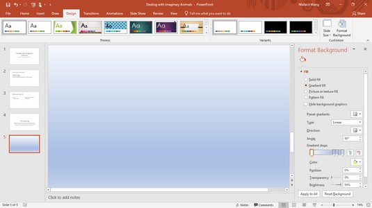 Как да промените фона в PowerPoint 2019