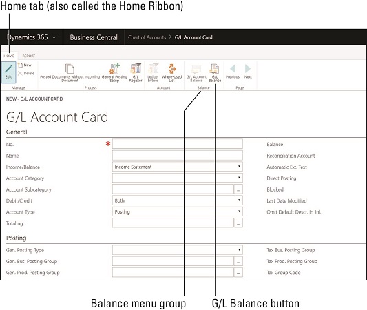 Navigācija programmā Dynamics 365 Business Central