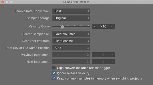 EXS24 Sampler i Logic Pro X