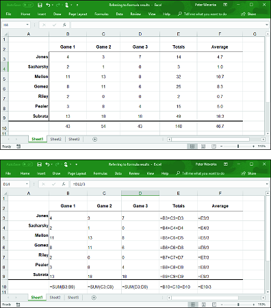 Sådan fungerer Excel-formler