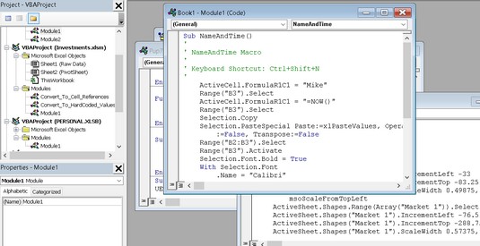 Κωδικοποίηση Excel VBA: Εργασία με παράθυρο κώδικα